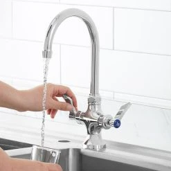 Discount ๐ฅ Waterloo Deck Mount Faucet With 6" Gooseneck Spout And Supply Hoses ๐