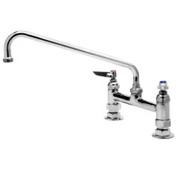 Budget 🌟 T&S Brass And Bronze Works T&S B-0221 Deck Mounted Faucet With 12" Swing Nozzle, 8" Adjustable Centers, 18.39 GPM Stream Regulator Outlet, Eterna Cartridges, And Lever Handles 🎁