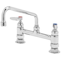 New ???? T&S Brass And Bronze Works T&S B-0220-060X Deck Mounted Pantry Faucet With 8" Adjustable Centers, 8" Swing Nozzle, And Eterna Cartridges ????