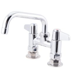 Best reviews of ⭐ T&S Brass And Bronze Works Equip By T&S 5F-4DLX06 Deck Mounted Faucet With 4" Adjustable Centers, 6 1/8" Swing Spout, 5.2 GPM Laminar Flow Device, Cerama Cartridges, And Lever Handles ✨