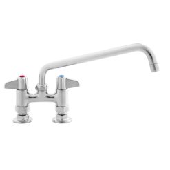 Budget ???? T&S Brass And Bronze Works Equip By T&S 5F-4DLX10 Deck Mounted Faucet With 10 1/8" Swing Spout, 4" Adjustable Centers, 5.2 GPM Laminar Flow Device, Cerama Cartridges, And Lever Handles ????