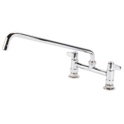 Hot Sale ???? T&S Brass And Bronze Works Equip By T&S 5F-8DLX16 Deck Mounted Faucet With 16 1/8" Swing Spout, 8" Adjustable Centers, 5.23 GPM Laminar Flow Device, Cerama Cartridges, And Lever Handles ????