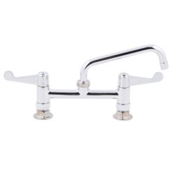 Best deal ???? T&S Brass And Bronze Works Equip By T&S 5F-8DWX08 Deck Mounted Faucet With 8" Adjustable Centers, 8 1/8" Swing Spout, 5.27 GPM Laminar Flow Device, Cerama Cartridges, And Wrist Handles ????