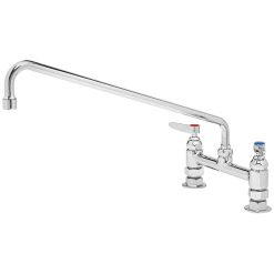 Hot Sale ???? T&S Brass And Bronze Works T&S B-0220 Deck Mounted Faucet With 18" Swing Nozzle, 8" Adjustable Centers, 18.39 GPM Stream Regulator Outlet, Eterna Cartridges, And Lever Handles ????