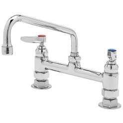New ???? T&S Brass And Bronze Works T&S B-0220-061X Deck Mounted Pantry Faucet With 8" Adjustable Centers, 10" Swing Nozzle, And Eterna Cartridges ❤️