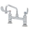 Best Pirce ⭐ T&S Brass And Bronze Works T&S B-0220-061X-WH4 Deck Mounted Pantry Faucet With 8" Adjustable Centers, 10" Swing Spout, Stream Regulator Outlet, Eterna Cartridges, And Wrist Handles ????