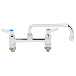 Discount ???? T&S Brass And Bronze Works T&S B-0220-61X-CCCR Deck Mounted Faucet With 8" Adjustable Centers, 10" Swing Spout, Stream Regulator Outlet, Cerama Cartridges, And Lever Handles ???? -T&S Shop unnamed file 427