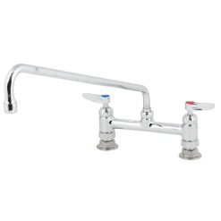 Brand new ???? T&S Brass And Bronze Works T&S B-0220-CR Deck Mounted Faucet With 8" Adjustable Centers, 18" Swing Spout, Stream Regulator Outlet, Cerama Cartridges, And Lever Handles ???? -T&S Shop unnamed file 435