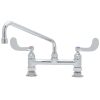 Discount ???? T&S Brass And Bronze Works T&S B-0221-WH4 Deck Mounted Pantry Faucet With 8" Adjustable Centers, 12" Swing Spout, Stream Regulator Outlet, Eterna Cartridges, And Wrist Handles ???? -T&S Shop unnamed file 449