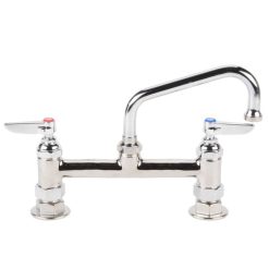 Budget ???? T&S Brass And Bronze Works T&S B-0222 Deck Mounted Faucet With 6" Swing Nozzle, 8" Adjustable Centers, 23.09 GPM Stream Regulator Outlet, Eterna Cartridges, And Lever Handles ????