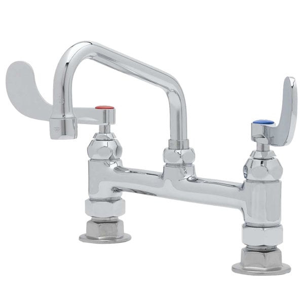 New ???? T&S Brass And Bronze Works T&S B-0222-WH4 Deck Mounted Pantry Faucet With 8" Adjustable Centers, 6" Swing Spout, Stream Regulator Outlet, Eterna Cartridges, And Wrist Handles ???? 3 New ???? T&S Brass And Bronze Works T&S B-0222-WH4 Deck Mounted Pantry Faucet With 8" Adjustable Centers, 6" Swing Spout, Stream Regulator Outlet, Eterna Cartridges, And Wrist Handles ????