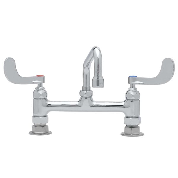 New ???? T&S Brass And Bronze Works T&S B-0222-WH4 Deck Mounted Pantry Faucet With 8" Adjustable Centers, 6" Swing Spout, Stream Regulator Outlet, Eterna Cartridges, And Wrist Handles ???? 4 New ???? T&S Brass And Bronze Works T&S B-0222-WH4 Deck Mounted Pantry Faucet With 8" Adjustable Centers, 6" Swing Spout, Stream Regulator Outlet, Eterna Cartridges, And Wrist Handles ???? - Image 2