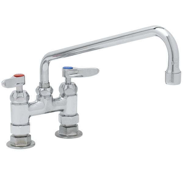 Wholesale ???? T&S Brass And Bronze Works T&S B-0225-CR Deck Mounted Faucet With 12" Swing Nozzle, 4" Adjustable Centers, 9.8 GPM Stream Regulator Outlet, Cerama Cartridges, And Lever Handles ???? 4 Wholesale ???? T&S Brass And Bronze Works T&S B-0225-CR Deck Mounted Faucet With 12" Swing Nozzle, 4" Adjustable Centers, 9.8 GPM Stream Regulator Outlet, Cerama Cartridges, And Lever Handles ???? - Image 2