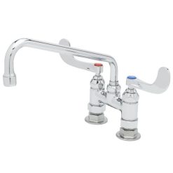 Promo ⭐ T&S Brass And Bronze Works T&S B-0226-WH4 Deck Mounted Pantry Faucet With 4" Adjustable Centers, 10" Swing Nozzle, Eterna Cartridges, And 4" Wrist Handles ????