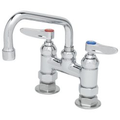 Flash Sale ???? T&S Brass And Bronze Works T&S B-0228-CR Deck Mount Faucet With 4" Adjustable Centers And Cerama Cartridges - 6" Spread ????