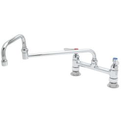 Discount ???? T&S Brass And Bronze Works T&S B-0246 Deck Mounted Faucet With 15" Double Jointed Swing Nozzle, 8" Adjustable Centers, 19.5 GPM Stream Regulator Outlet, Eterna Cartridges, And Lever Handles ????