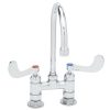 Best deal ???? T&S Brass And Bronze Works T&S B-0324-04 Deck Mounted Surgical Sink Faucet With 4" Centers, 5 1/2" Rigid Gooseneck Spout, And 4" Wrist Action Handles ⭐