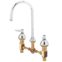 Cheap ???? T&S Brass And Bronze Works T&S B-0855 Deck Mount Mixing Faucet With 8" Adjustable Centers, 8 3/4" Swing Nozzle, And Escutcheons ????