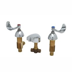 Hot Sale ???? T&S Brass And Bronze Works T&S B-2485 Deck Mount Mixing Faucet With 8" Adjustable Centers, 5" Cast Spout, 4" Wrist Action Handles, And Eterna Cartridges ????
