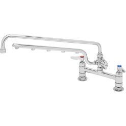 Hot Sale ???? T&S Brass And Bronze Works T&S B-0220-U18 Ultrarinse Deck Mount Mixing Faucet With 18" Swing Nozzle And 16" 1.5 GPM Sprayer Arm ????