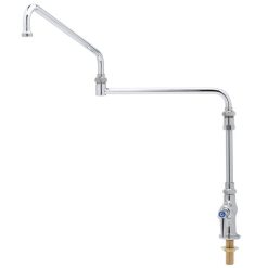 Outlet ???? T&S Brass And Bronze Works T&S B-0319-04 Single Hole Deck Mount Single Pantry Mixing Faucet With Single Supply, 24" Double Joint Nozzle, 7 5/8" Extension, And Eterna Cartridges ????
