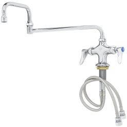 Coupon ???? T&S Brass And Bronze Works T&S B-0250 Deck Mounted Pantry Faucet With Flex Inlets, 18" Double-Jointed Swing Nozzle, And Eterna Cartridges ❤️