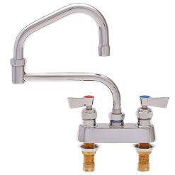 Brand new ???? Fisher 47821 Deck Mounted Faucet With 4" Centers, 17" Double-Jointed Swing Nozzle, 2.2 GPM Aerator, And Lever Handles ????