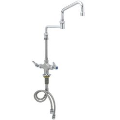 Brand new ???? T&S Brass And Bronze Works T&S B-0268-02 Deck Mounted Single Hole Pantry Faucet With Flex Inlets, 18" Double Jointed Swing Nozzle, Eterna Cartridges, And 7 5/8" Extension ✔️