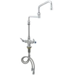 Brand new 🎁 T&S Brass And Bronze Works T&S B-0268-02 Deck Mounted Single Hole Pantry Faucet With Flex Inlets, 18" Double Jointed Swing Nozzle, Eterna Cartridges, And 7 5/8" Extension ✔️